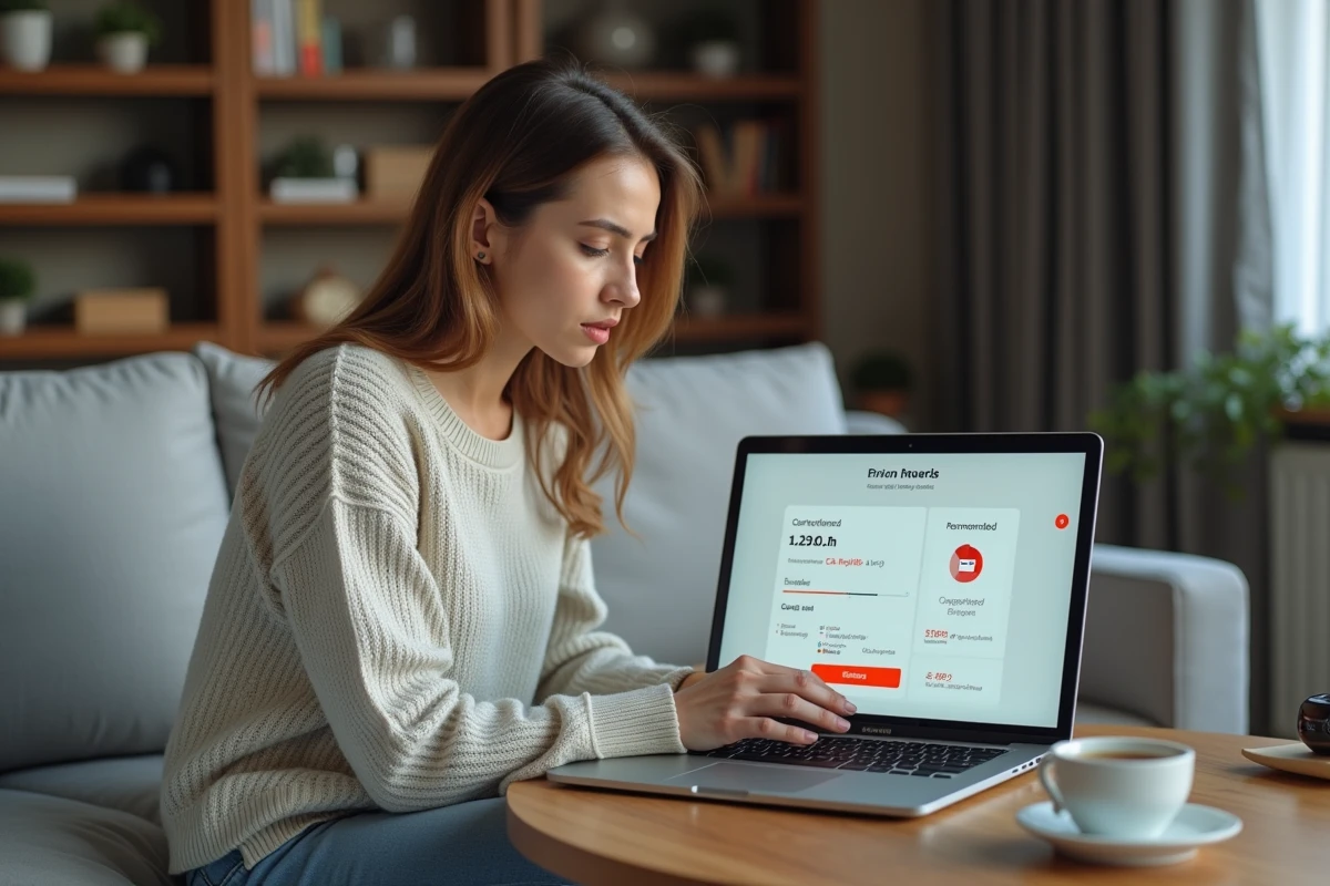 Une femme comparant le tarif suggéré par la plateforme de covoiturage avant de publier son annonce
